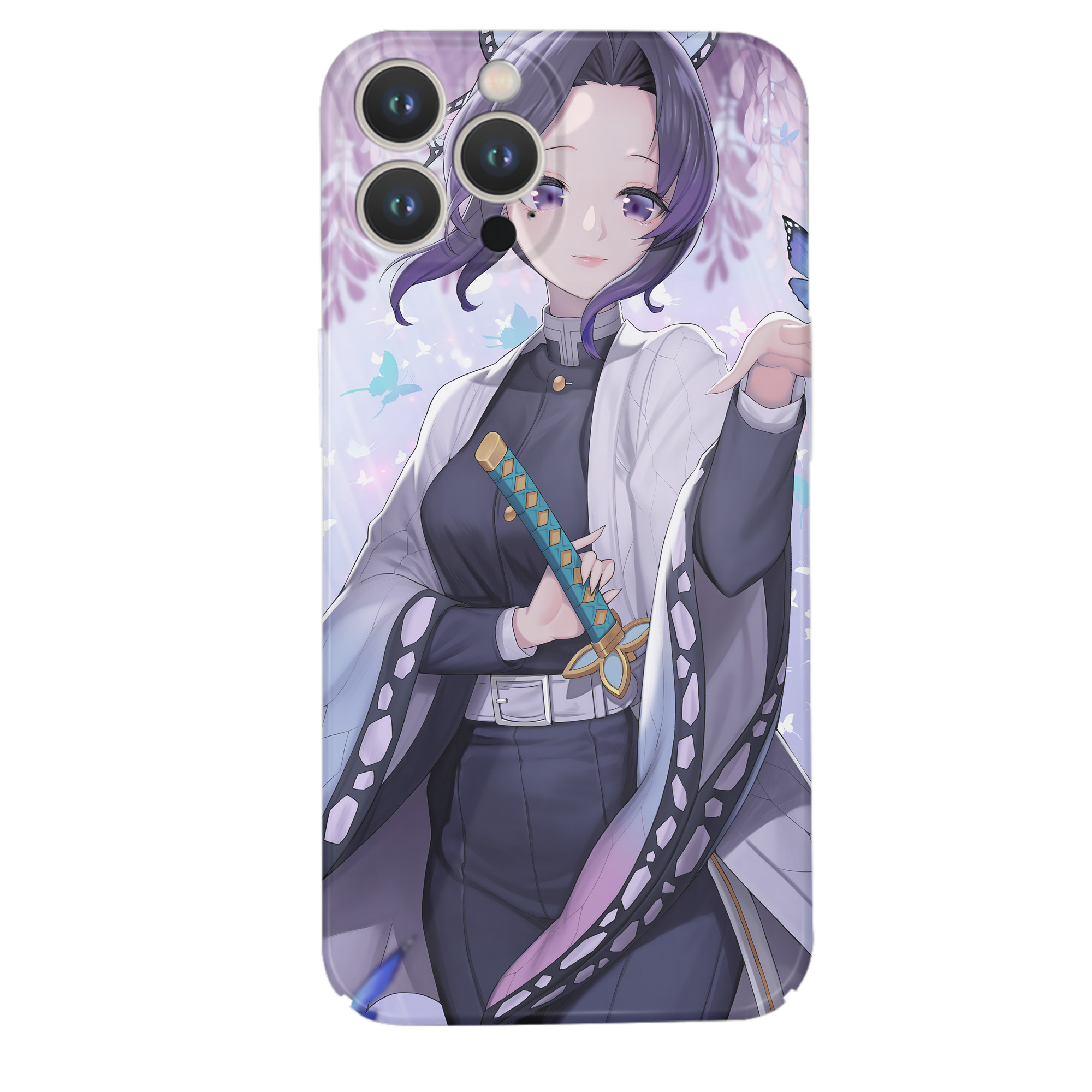 （画像用） 鬼滅の刃（きめつのやいば）蟲柱-胡蝶 しのぶ／こちょう しのぶ Kochou Shinobu 【iPhone 14シリーズ対応】ハードケース